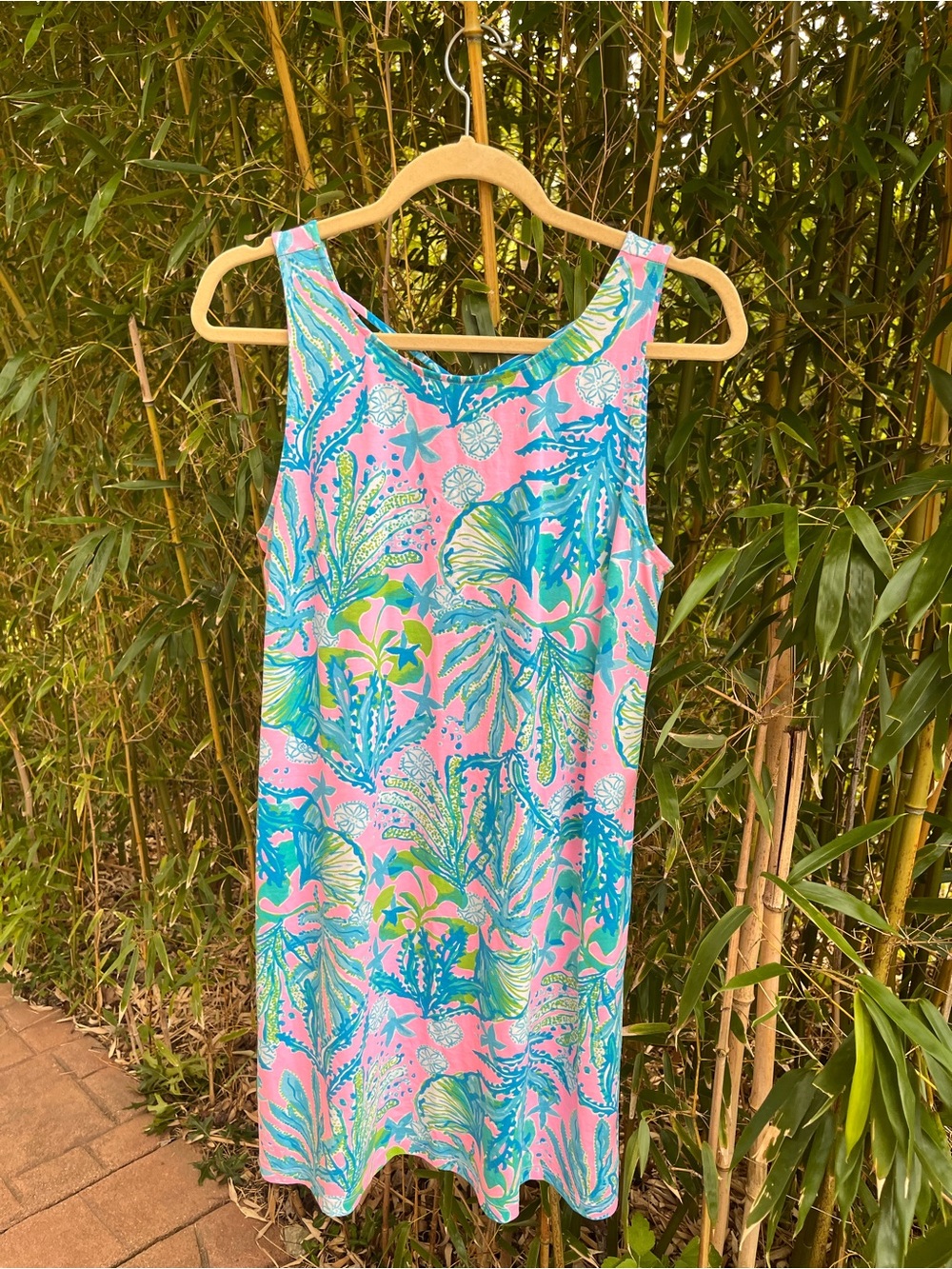 Lilly Pulitzer Pink Blue Coral Print Sleeveless Mini Dress